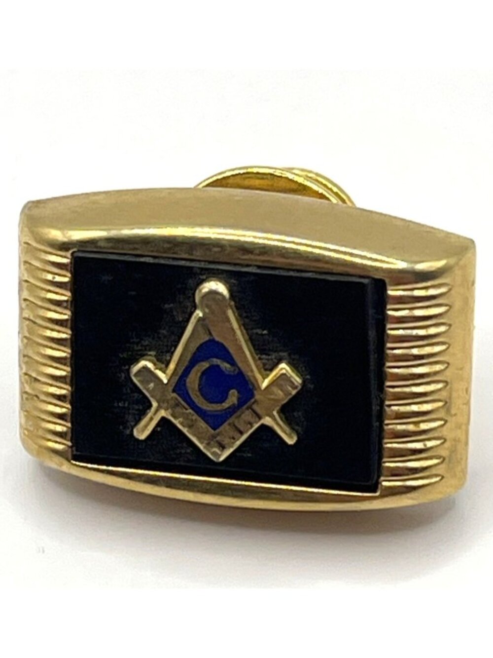 Vintage Masonic Lapel Pin Gold Tone With Square & Compass Emblem A360